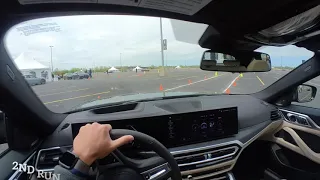 [ShortPOV] 2022 BMW i4 M50 BMW's 536HP Tesla Model 3 Fighter! Autocross Test drive