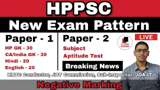 HPPSC New Exam Pattern | BIG UPDATE 2023 | -VE MARKING | Online Coaching | hpexamaffairs