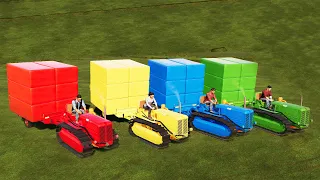 LAND OF MINI! HAY SILAGE BALING WITH COLORED FIAT 70c CRAWLERS |Farming Simulator 19