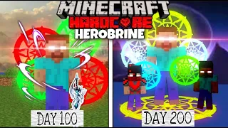 Surviving 200 Days as HEROBRINE in Minecraft Hardcore! (Hindi) |Dark trio series Season 2 Ep 2|