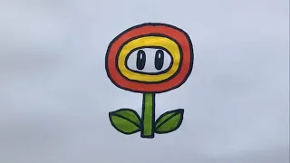 How to draw Power Fire Flower ✏️ Super Mario