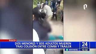 ¡Nuevo accidente vial! dos menores de edad y seis adultos fallecen tras choque entre combi y tráiler