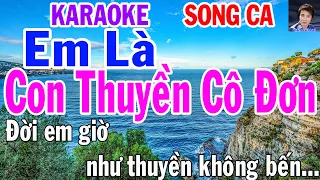 Karaoke Em Là Con Thuyền Cô Đơn Song Ca Nhạc Sống gia huy beat