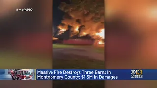 Massive Fire Destroys In Montgomery County Destroys Three Barns