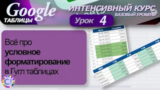 Всё про условное форматирование в Google Sheets. Интенсивный курс "Гугл таблицы" урок 4