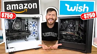 WISH vs. AMAZON - Cheapest Gaming PC Build Challenge!!