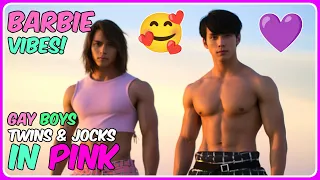 Barbie Vibes 🩷 GAY Jock & Twin Boys in Pink Tank Tops Steal the Show 🩷
