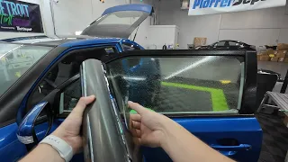 Every step to tinting a wide door window