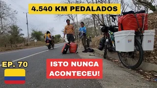 PNEU FUROU PELA PRIMEIRA VEZ NA VIAGEM DE BICICLETA | Cicloviagem Colômbia, América do Sul