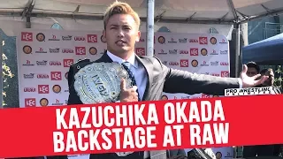 IWGP Heavyweight Champion Kazuchika Okada Backstage Last Night At RAW (VIDEOS)