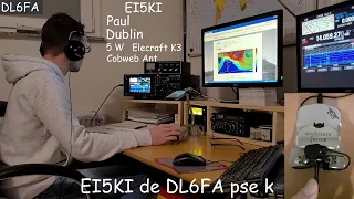 CW QRP 5 Watts QSO DL6FA with EI5KI 1100km to Dublin/Ireland Morse basic Telegrafie 24 WPM DOK F38