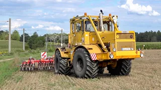 Kirowez K700 A mit Güttler Super Maxx 60-5 CULTI bei der Stoppelbearbeitung, V8 Sound [No Music]