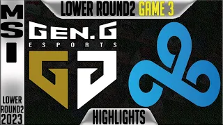 GEN vs C9 Highlights Game 3 | MSI 2023 Brackets Lower Round 2 Day 8 | Gen.G vs Cloud9 G3