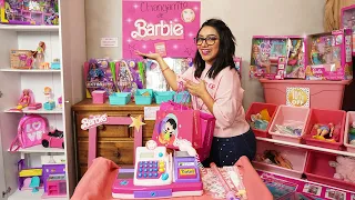 TIENDITA DE BARBIE en mi sala💄💅JUEGO A LA TIENDITA DE BARBIE CON MIS GEMELAS