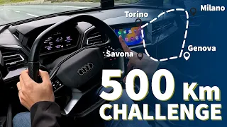 500 Km challenge | AUDI Q4 e-tron TEST DRIVE, autonomia