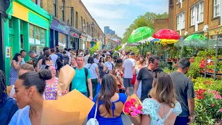 London East End Summer Walk at Columbia Road Flower Market | 4K HDR