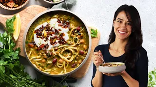 High protein anti-inflammatory noodle soup (aush reshteh) 👩🏻‍🍳