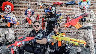 LTT Films : Couple S.E.A.L X Nerf Guns Fight Crime Group Black Man Mask Evil Villain