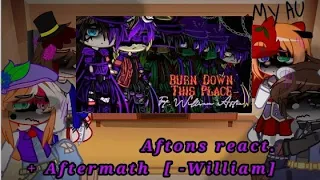 Aftons react to Burn down this place + Aftermath [-William][]Credits to @Sparkle_Afton []MyAu[]