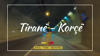 TIRANE - KORCE, DRIVING REAL-TIME 🇦🇱【4K】TIME ▶️  190 MINUTES, Tiranë-Elbasan-Librazhd-Pogradec-Korçë
