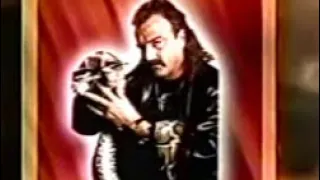 Jake the snake Roberts extremely drunk minutes before entering the ring. Heroes of Wrestling 1999