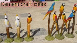 How To Make Cement Parrots at home || Cement Diy Decor Garden.