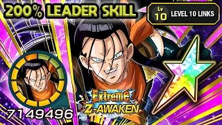 200% LEADER SKILL! 100% EZA AGL SUPER 17 LEVEL 10 LINKS! Dragon Ball Z Dokkan Battle