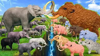 Zombie Mammoth Vs Woolly Mammoth Fight to save Giant Elephant Animal Mammoth War