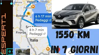 Renault Captur Gpl, consumi reali dopo una vacanza di 1550km in 7 giorni.