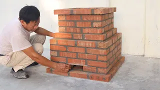 How to make a beautiful tandoor oven from red bricks and cement