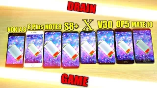 iPhone X vs Note 8 vs S8+ vs Nokia 8 vs LG V30 vs OnePlus 5 vs 8 Plus vs Mate 10 Battery Drain Test!