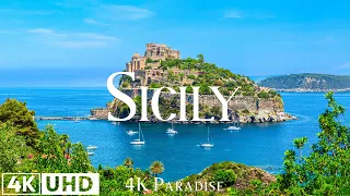 FLYING OVER SICILY ITALY 4K UHD - Relaxing Music With Beautiful Natural Landscape - Amazing Nature