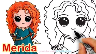 How to Draw Disney Princess Merida from Brave step by step Cute