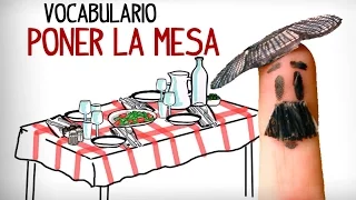 Set the table in Spanish, dinning table vocabulary