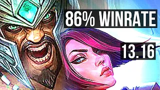 TRYNDA vs FIORA (TOP) | 86% winrate, 6 solo kills, 11/2/4, Dominating | EUW Master | 13.16