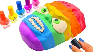 Satisfying Video l How to make Rainbow Hulk Cake from Kinetic Sand & Nail Polish Cutting ASMR