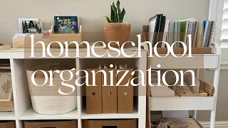 Organizing Our Homeschool Space | @TheGoodandtheBeautiful | 2nd Grade 1st Grade Preschool Fam of Six