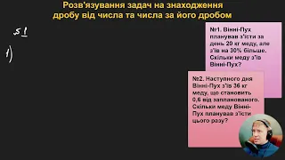 6М2.2.11. Розв'язування задач на знаходження дробу від числа та числа за його дробом