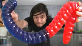 The Giant 3lb Gummy Worm DESTROYED