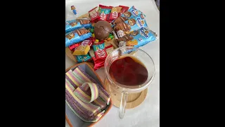 Filling platter with sweets 🍫 I🍬🍪🍭 #odiasmr #shorts #asmr #kitkat #barni #mms #bebeto #tea #fyp