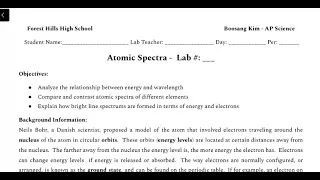 Atomic Spectra Lab 5-MIn Walkthrough