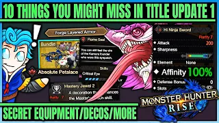 10 Things You Didn't Know About in Rise Title Update 1 - Secret Armor + More - Monster Hunter Rise!