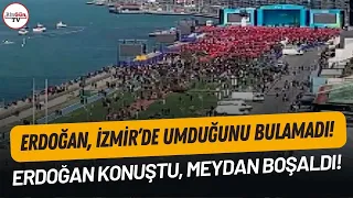 Erdoğan'ın İzmir mitingi boş kaldı! Erdoğan konuşurken meydanın boşalması gündem oldu! İşte o anlar