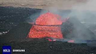 Sundhnúksgígaröð Volcano Overtopping Event | 7th April 2024 | Iceland mbl.is