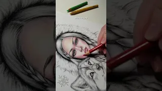 Coloring skin with 3 colors #portrait #coloredpencils #illustration