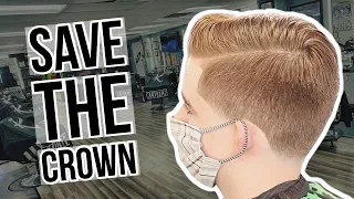 HOW TO SAVE THE CROWN ✂️ Side Part Taper Haircut Tutorial