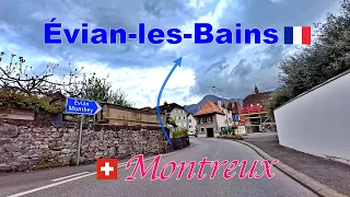 [France] going to Évian, one village two countries🇨🇭🇨🇵 4K