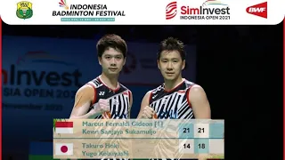 F MD | Marcus F Gideon/ Kevin Sanjaya Sukamuljo vs Takuro Hoki/ Yugo Kobayashi | Indonesia Open 2021