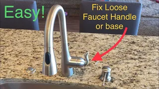 Tighten Loose Faucet Handle and base: Moen Faucet, Kitchen, bathroom