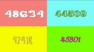 Colorful numbers 4 in 1 x 4